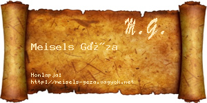 Meisels Géza névjegykártya